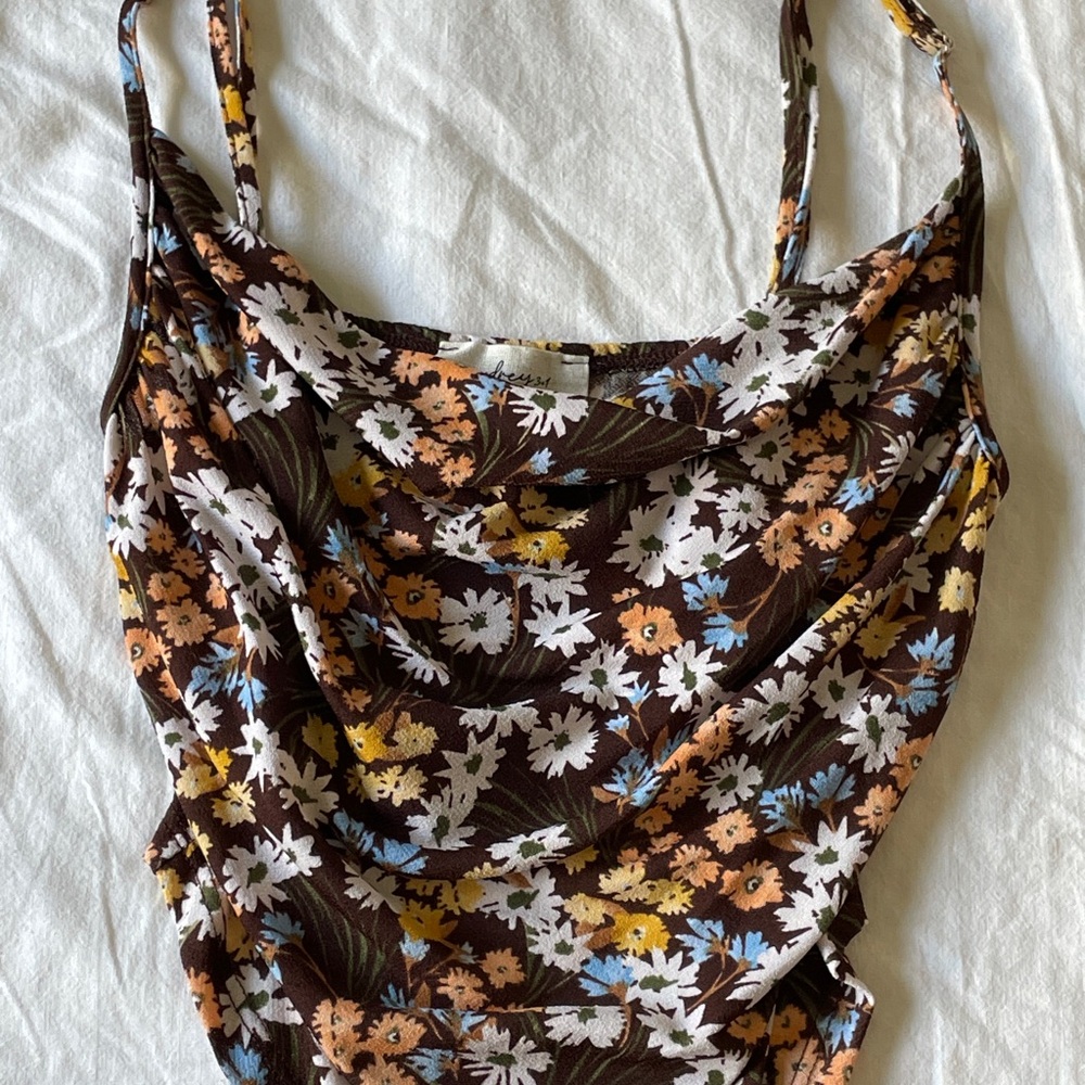 Nectar Floral Print Cowl Neck Top